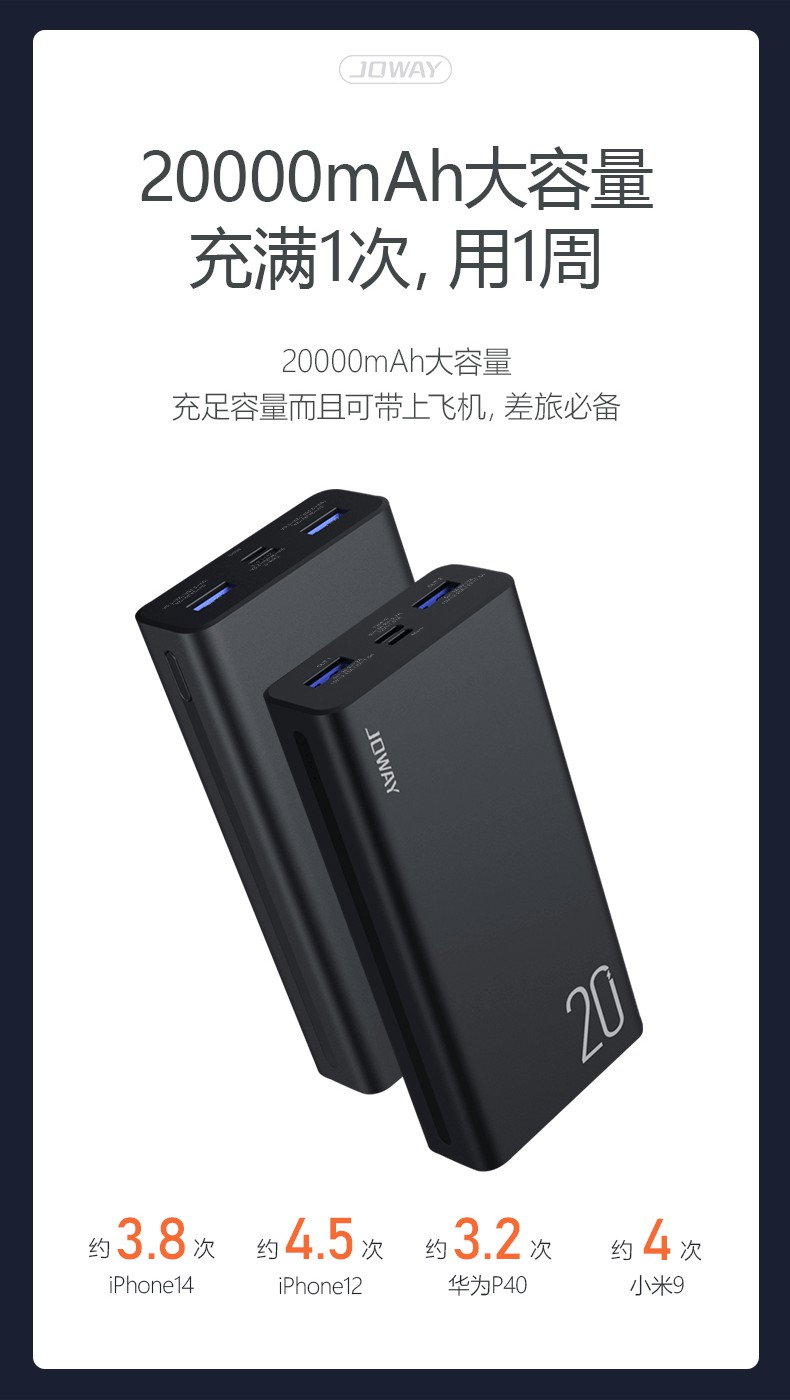 JP302 20000mAh 22.5W快充移动电源_移动电源_深圳市royal皇家88电源有限公司