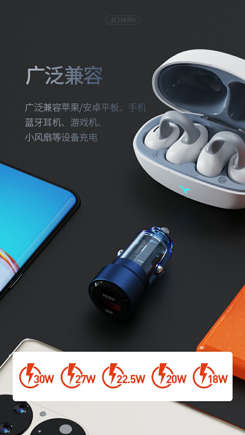 JC136 PD30W双口车载充电器_充电器_深圳市royal皇家88电源有限公司