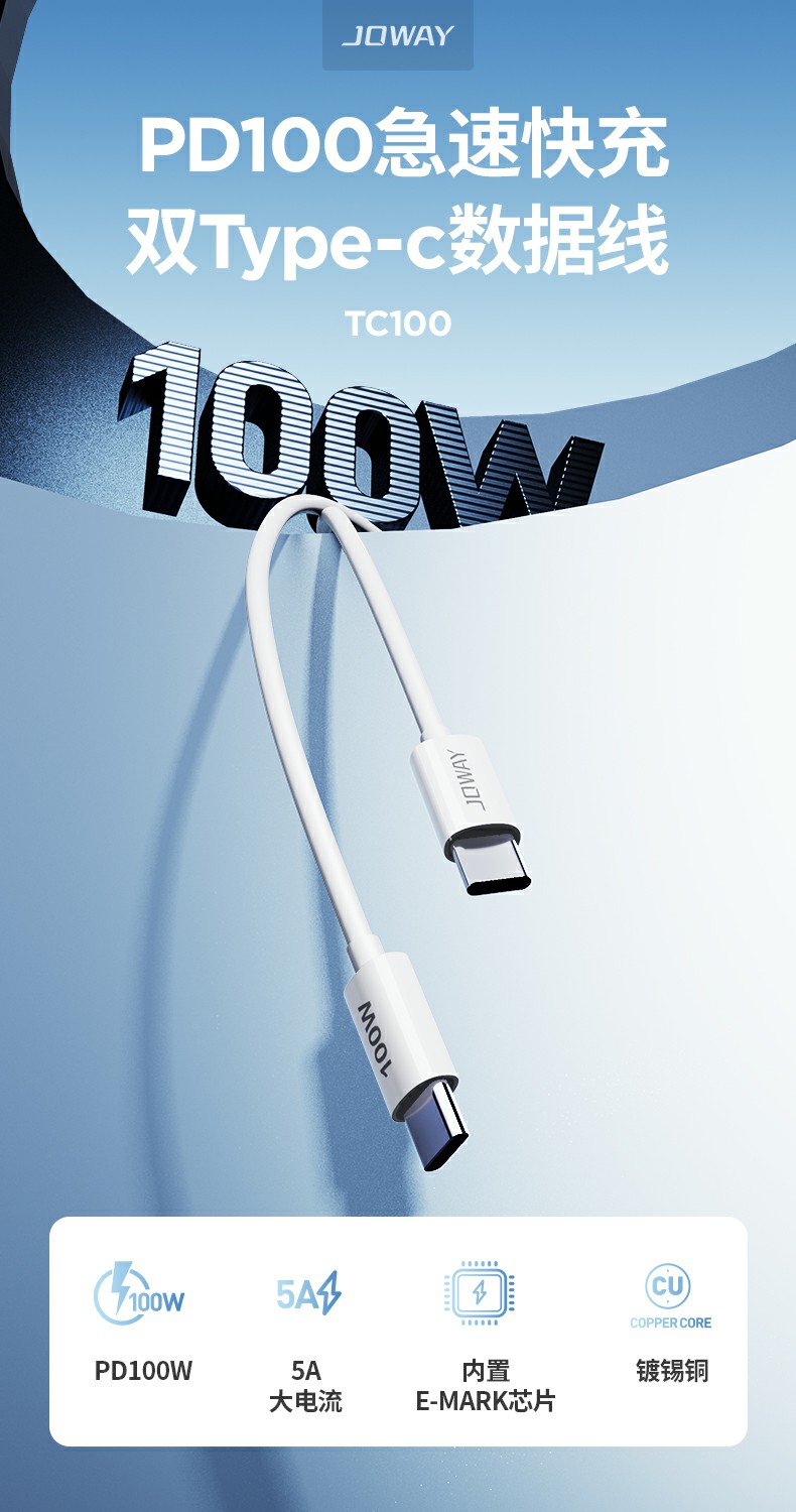 TC100 PD100W快充数据线_数据线_深圳市royal皇家88电源有限公司