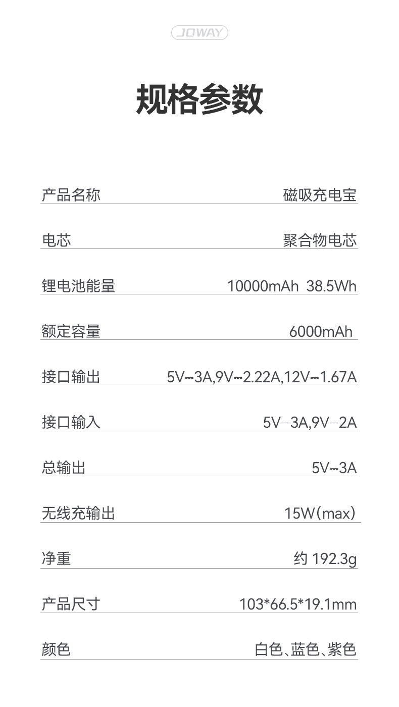 JP331 10000mAh 磁吸充电宝_移动电源_深圳市royal皇家88电源有限公司