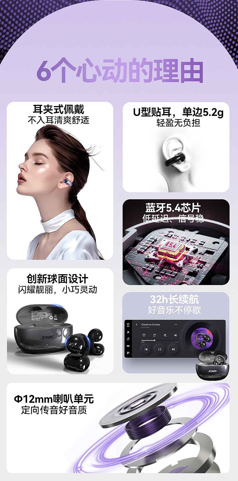 H231夹耳式无线蓝牙耳机_OWS 耳机_深圳市royal皇家88电源有限公司