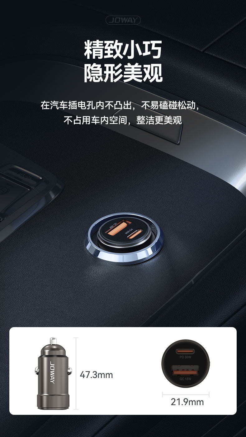 JC135 迷你双口车载充电器_充电器_深圳市royal皇家88电源有限公司