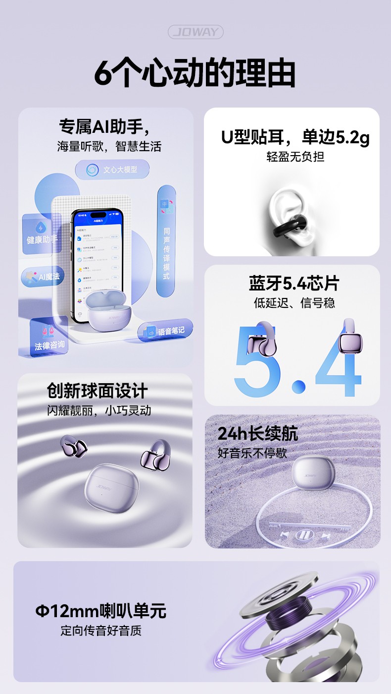H231 AI夹耳式无线耳机_OWS 耳机_深圳市royal皇家88电源有限公司
