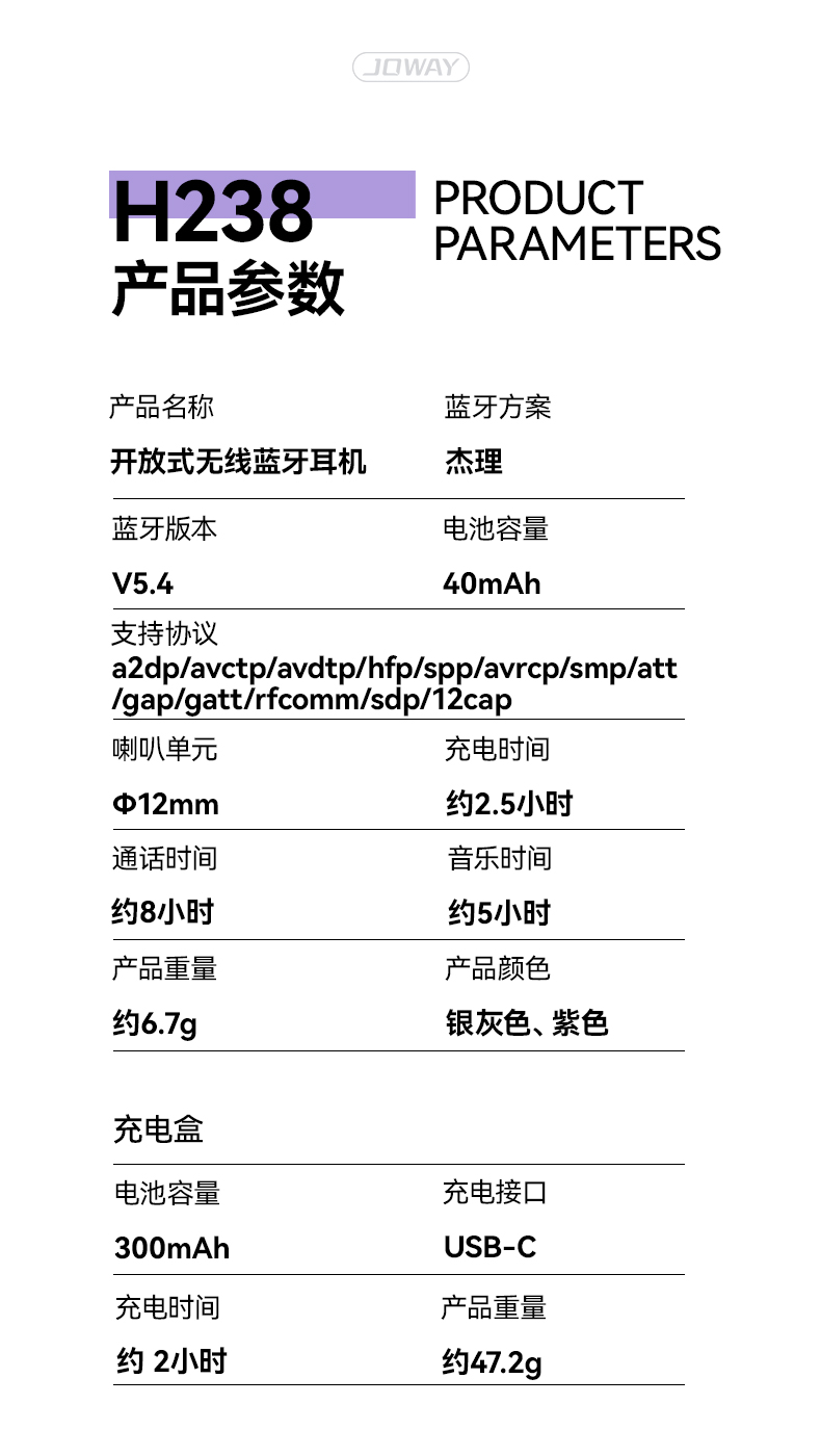 H238 开放式无线蓝牙耳机_OWS 耳机_深圳市royal皇家88电源有限公司